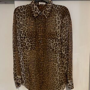 Equipment Leopard Print Casual Shirt